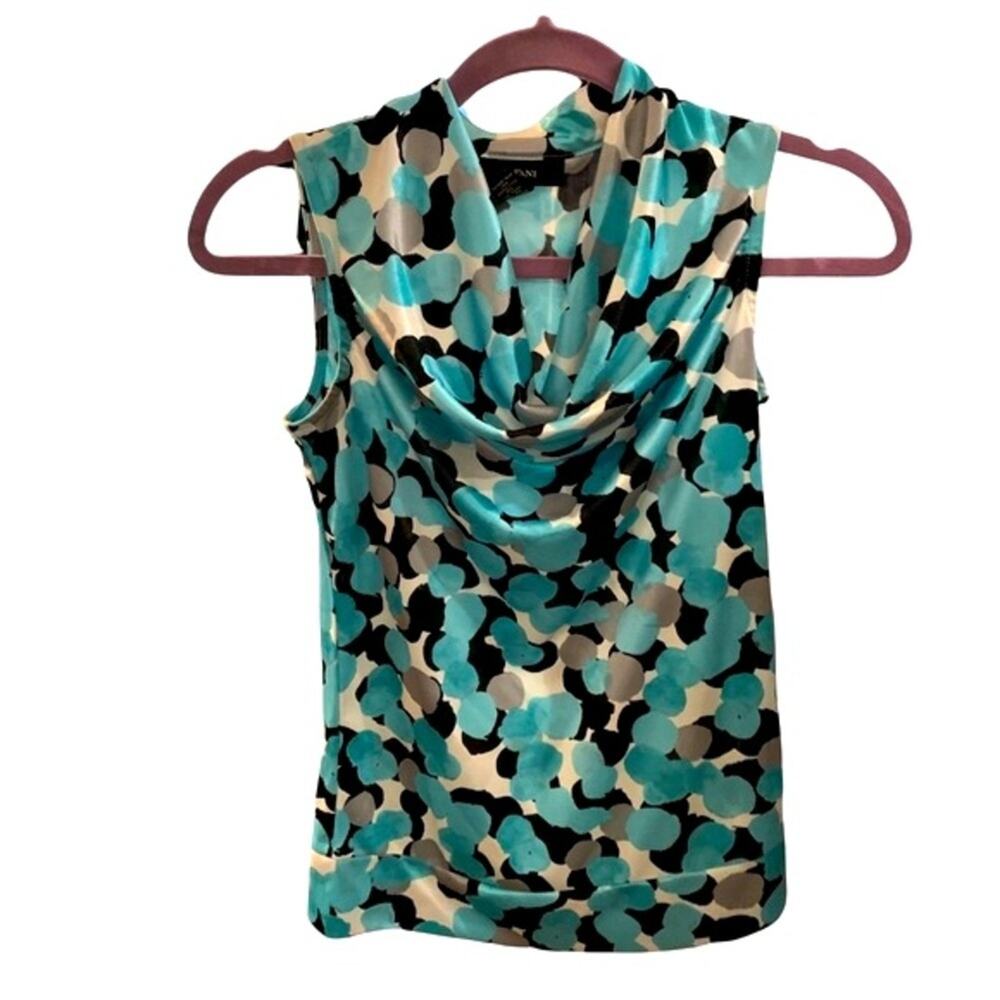ALFONI cowl neck top. Turquoise and black. Size XS‎ - Picture 2 of 5
